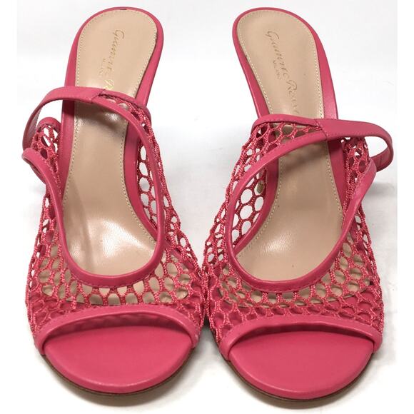 Gianvito Rossi Women's Size 39/9 Ruby Rose Mesh and Leather Slingback Pumps - Picture 4 of 7